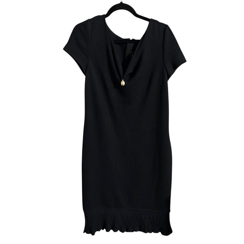 St John Women's sz 10 Santana knit Caviar Cowl Neck Dress